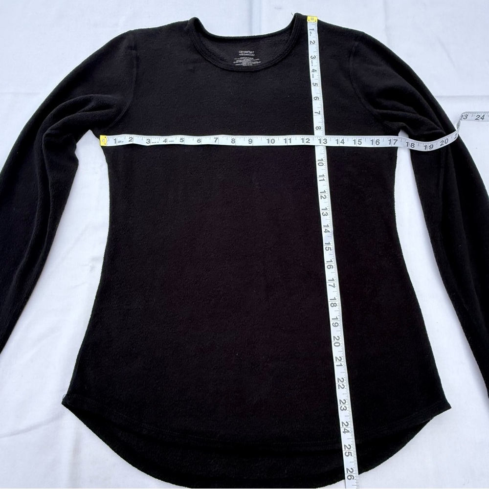 ClimateRight Cuddl Duds Stretch Fleece Pullover Top Womens M Black